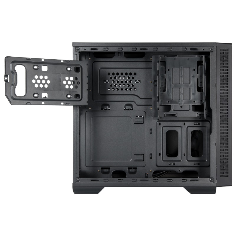 Chieftec UK-02B-OP Case Cubo Nero - Fattore di forma ATX, Supporto ventole 120mm/80mm, Dimensioni HDD 2.5/3.5/5.25
