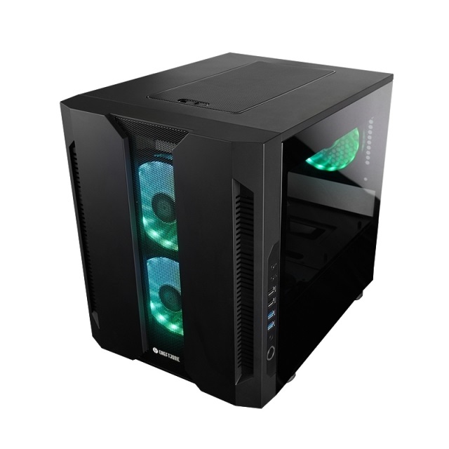 Chieftec Chieftronic M2 Cubo Nero - Case PC Mini Tower con Vetro Temperato, Compatibile micro ATX e Mini-ITX, Raffreddamento Ottimizzato