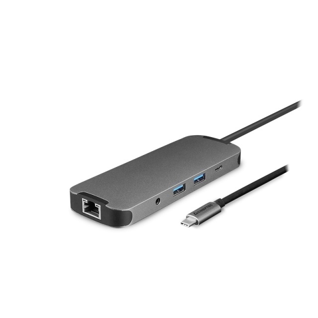 Chieftec DSC-901 Docking Station 9in1 USB-C con 2x USB-A, 2x USB-C, HDMI e RJ-45 - Grigio