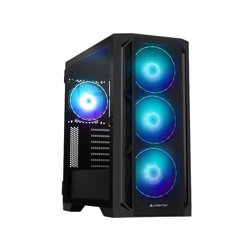 Chieftec Apex Lumo GA-01B-L-OP Midi Tower E-ATX Nero con 4 Ventole ARGB PWM da 140 mm e Vetro Temperato