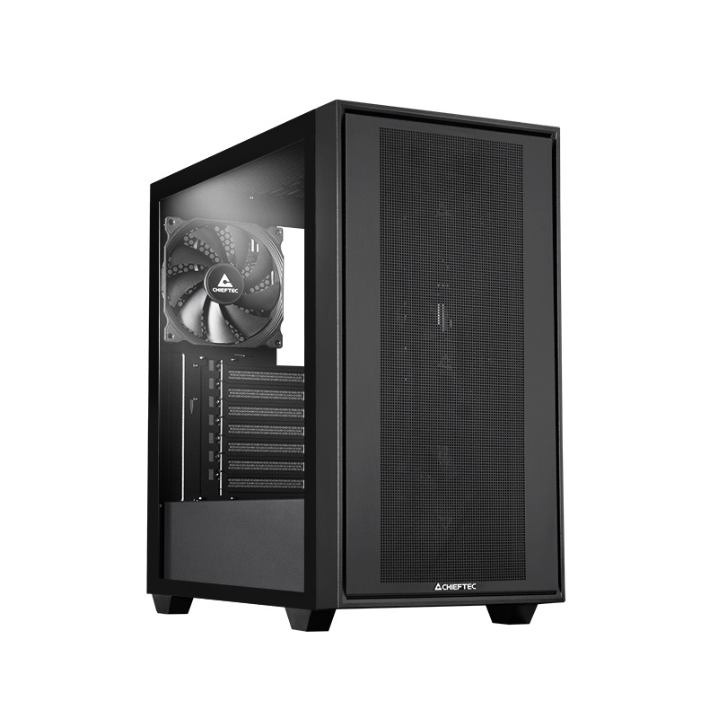 Chieftec Midi Tower GS-03B-BLK-OP - Case PC Nero, Compatibile con ATX, E-ATX, micro ATX e Mini-ITX