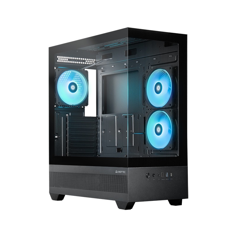 Chieftec GT-01B-OP Case Midi Tower Nero con Vetro Temperato, Compatibile ATX/mATX/Mini-ITX