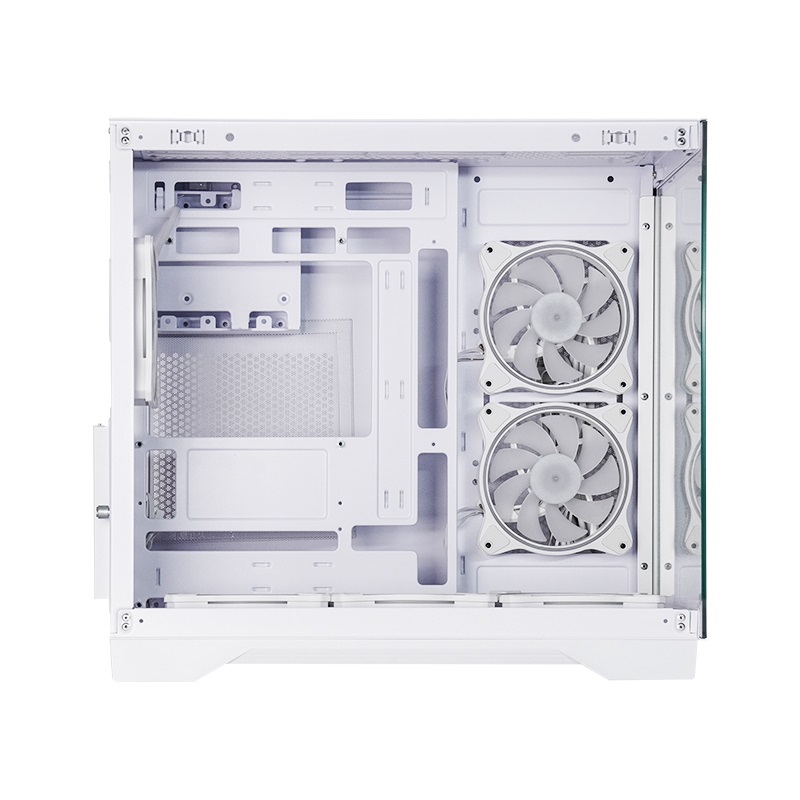 Chieftec GM-30W-TG-OP Case Cubo Bianco con Pannelli in Vetro Temperato e Design Doppia Camera per Schede Madri ATX