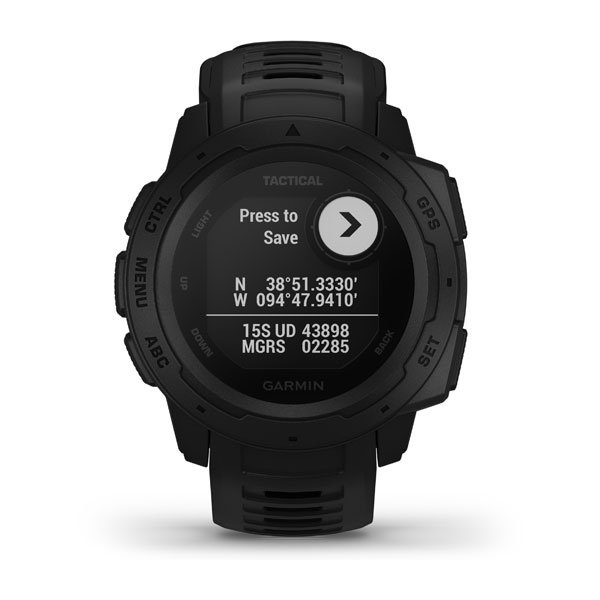 Garmin Instinct Tactical Edition - Orologio GPS Nero 128 x 128 Pixel, Impermeabile fino a 100 m, Funzioni Militari