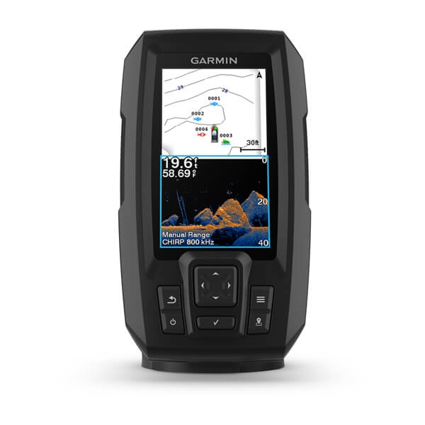 Garmin Striker Vivid 4cv Ecoscandaglio con Trasduttore GT20-TM, Display da 10,2 cm (4 pollici), Risoluzione 272 x 480 pixel, GPS Integrato, Potenza 300 W