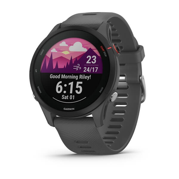 Garmin Forerunner 255 Smartwatch GPS 46mm Slate Gray - Monitoraggio dell'ossigeno nel sangue, Profili sportivi, Durata batteria fino a 14 giorni