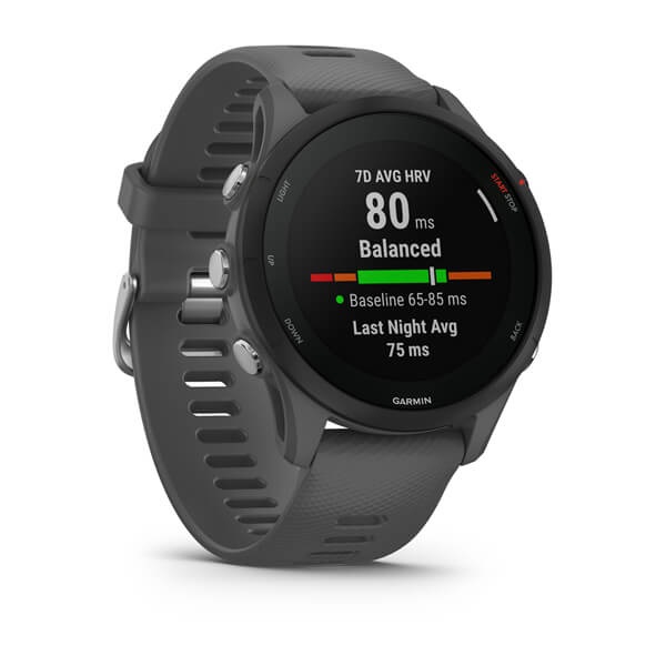 Garmin Forerunner 255 Smartwatch GPS 46mm Slate Gray - Monitoraggio dell'ossigeno nel sangue, Profili sportivi, Durata batteria fino a 14 giorni
