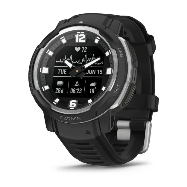 Garmin Instinct Crossover - Standard Edition Ibrido 45 mm Nero MIP 176 x 176 Pixel GPS Satellitare