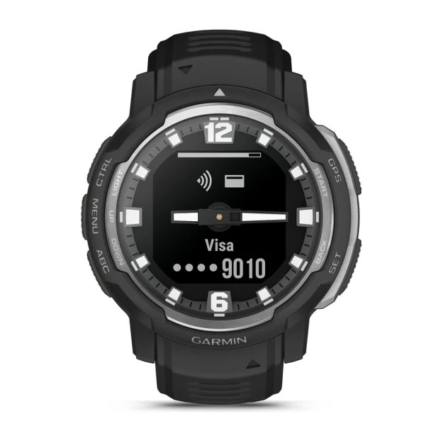 Garmin Instinct Crossover - Standard Edition Ibrido 45 mm Nero MIP 176 x 176 Pixel GPS Satellitare