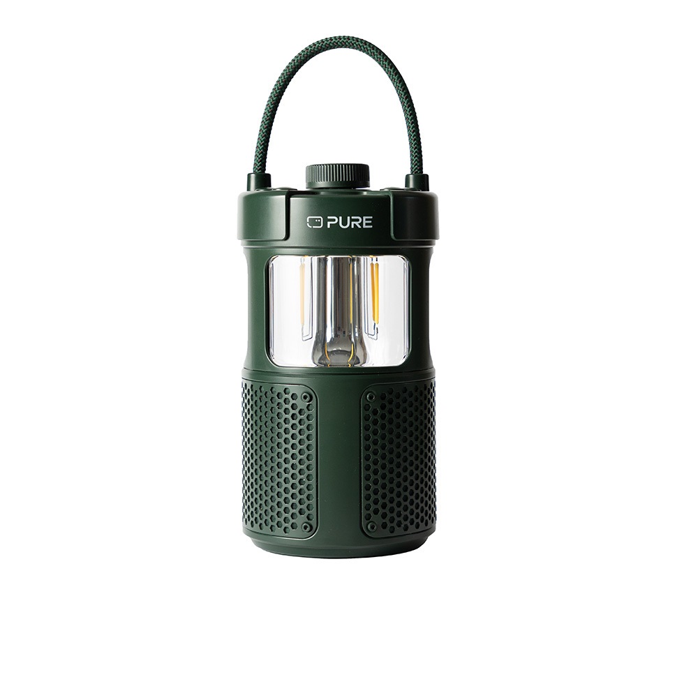 Pure Woodland Glow Altoparlante Esterno con Lampada a LED - Bluetooth 5.3, Suono a 360°, Impermeabile IPX6, Portatile, Batteria da 14 Ore