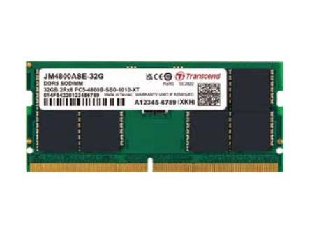 Transcend JetMemory JM4800ASE-16G - Memoria RAM 16 GB DDR5 4800 MHz SO-DIMM 262-pin, 1 x 16 GB, Latenza CAS 40
