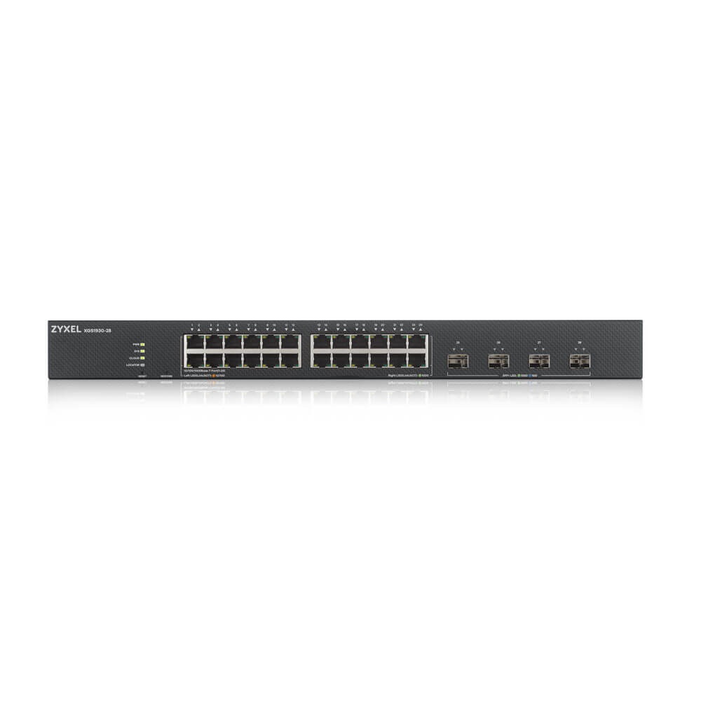 Zyxel XGS1930-28 Switch Smart Managed Ethernet Gigabit 24 Porte con 4 Slot SFP 10G e Modalità Cloud Ibrida