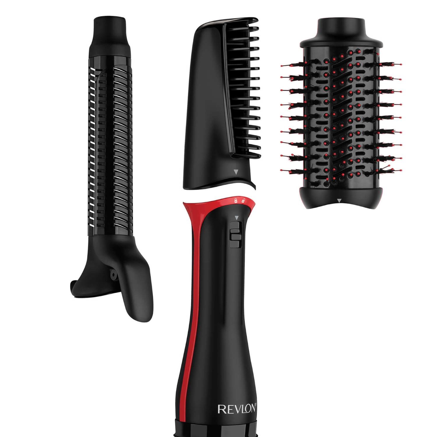 Revlon One-Step Hair Dryer & Multi-Styler RVDR5333E - Multistyler 3-in-1 con 1100W, Caldo, Nero/Rosso, 2,5m di cavo