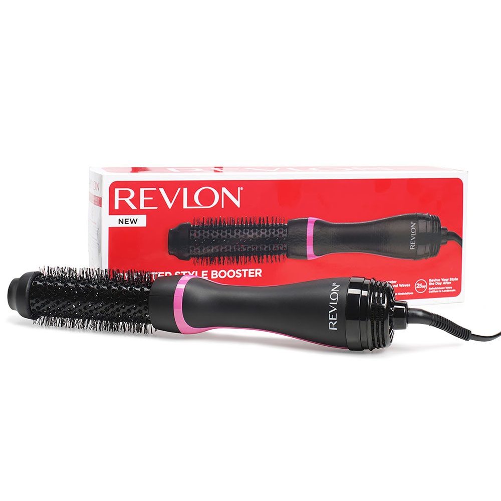 Revlon RVDR5292UKE Spazzola Tonda per Asciugatura e Messa in Piega - 38 mm, Setole Termiche, Ceramica, Ionic Ceramic Technology, Nero/Rosa