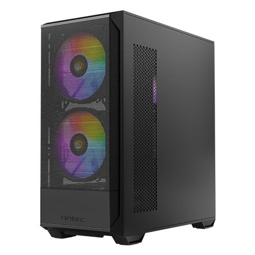 Antec NX416L Midi Tower Nero - Case Gaming con Pannello Frontale in Rete, 2 Ventole ARGB da 160mm e 1 da 120mm, Vetro Temperato