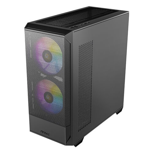Antec NX416L Midi Tower Nero - Case Gaming con Pannello Frontale in Rete, 2 Ventole ARGB da 160mm e 1 da 120mm, Vetro Temperato