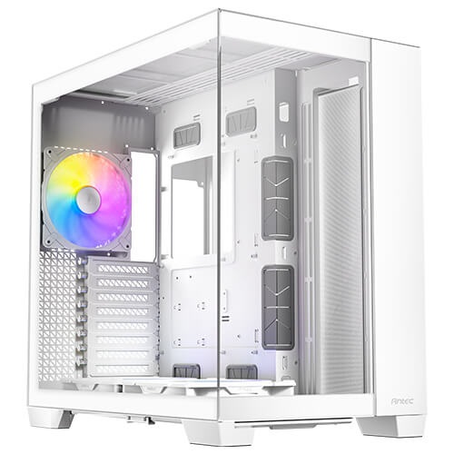 Antec C8 ARGB Full Tower Bianco - 2 Ventole TQR 160mm, 1 Ventola TQ 140mm, Layout Doppia Camera, Supporto Radiatore fino a 360mm, Vetro Temperato