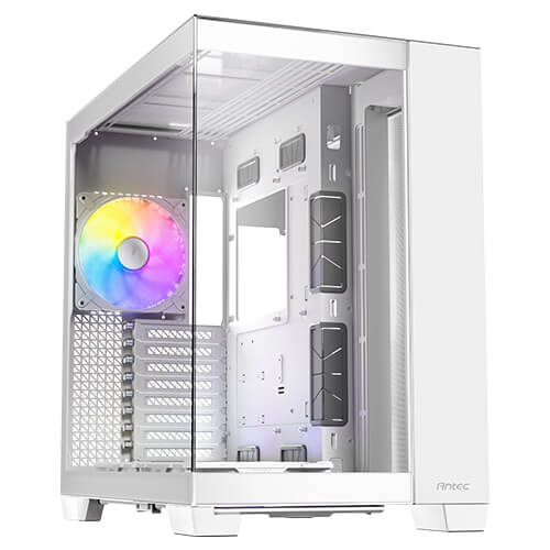 Antec C8 ARGB Full Tower Bianco - 2 Ventole TQR 160mm, 1 Ventola TQ 140mm, Layout Doppia Camera, Supporto Radiatore fino a 360mm, Vetro Temperato
