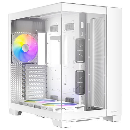 Antec C8 ARGB Full Tower Bianco - 2 Ventole TQR 160mm, 1 Ventola TQ 140mm, Layout Doppia Camera, Supporto Radiatore fino a 360mm, Vetro Temperato
