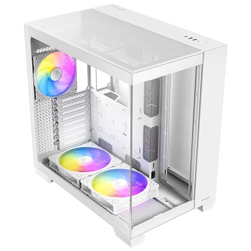 Antec C8 ARGB Full Tower Bianco - 2 Ventole TQR 160mm, 1 Ventola TQ 140mm, Layout Doppia Camera, Supporto Radiatore fino a 360mm, Vetro Temperato