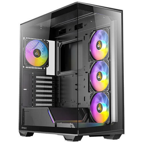 Antec C3 ARGB Midi Tower - Case da gioco in vetro temperato, Nero, compatibile con ATX/mATX/ITX, 4 ventole ARGB preinstallate