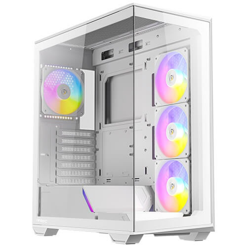 Antec C3 White ARGB Case Midi Tower - Compatibile con ATX/mATX/ITX, Vetro e Acciaio