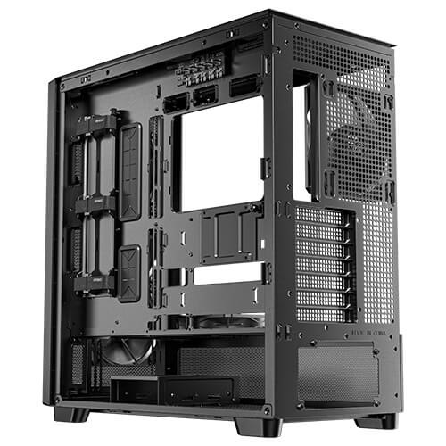 Antec FLUX - Case Computer Midi Tower Nero e Legno con Ventole PWM Incluse e Supporto Radiatori fino a 420mm