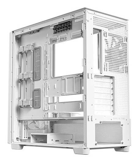 Antec FLUX Midi Tower Bianco - Case PC con 5 Ventole, Supporto ATX/mATX/ITX, Vetro Temperato e Design Alto Flusso