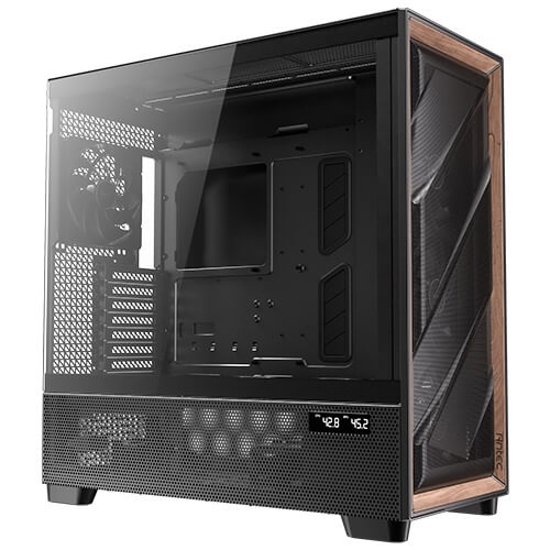 Antec Flux PRO EUV Full Tower Case - Vetro Temperato e Legno, Compatibile con ATX/EATX/ITX, 6 Ventole Pre-Installate