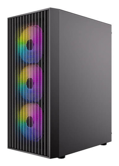 Antec AX27 RGB Elite - Case Midi Tower con Vetro Temperato, Pannello Frontale a Maglie Piene e 4 Ventole RGB da 120mm