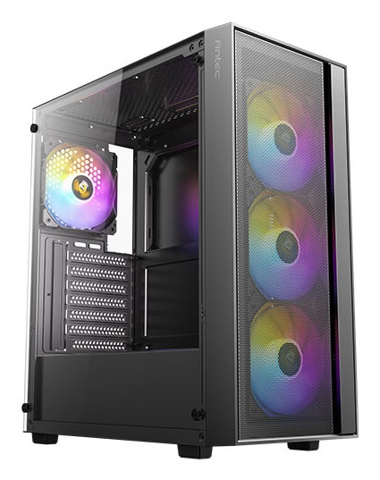 Antec AX65 ARGB Case Midi Tower Nero con Vetro Temperato, 4 Ventole ARGB, Supporto Raffreddamento Liquido fino a 360 mm