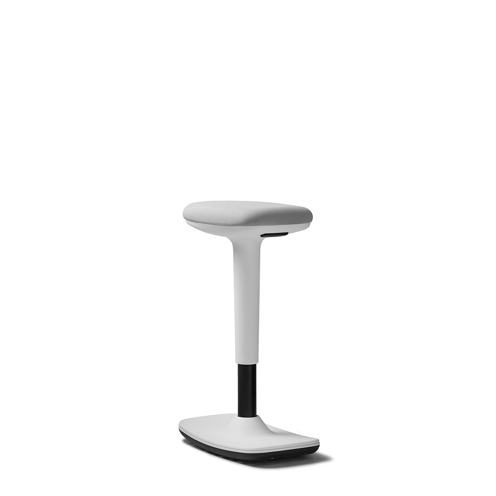 Trendoffice TO-SWIFT Sgabello Regolabile in Altezza 500-750 mm, Bianco/Grigio, Tessuto e Plastica