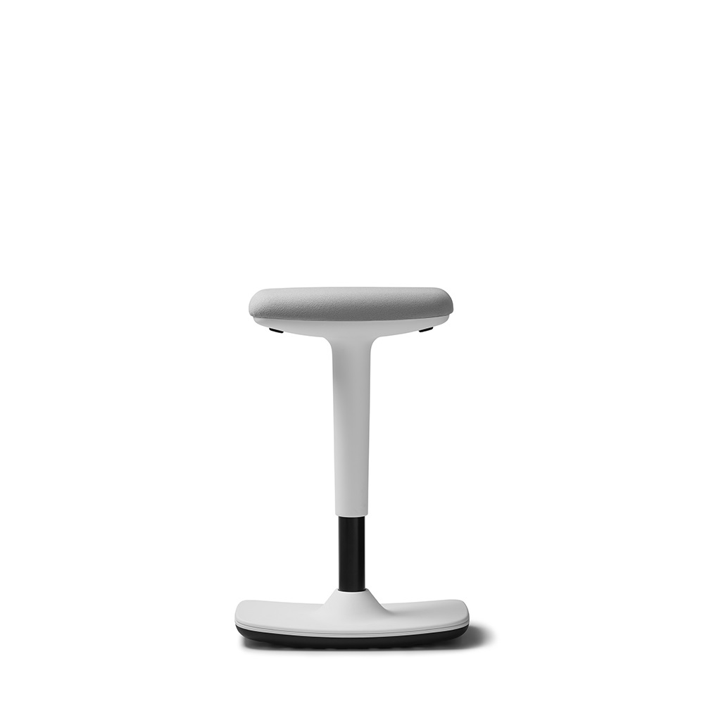 Trendoffice TO-SWIFT Sgabello Regolabile in Altezza 500-750 mm, Bianco/Grigio, Tessuto e Plastica