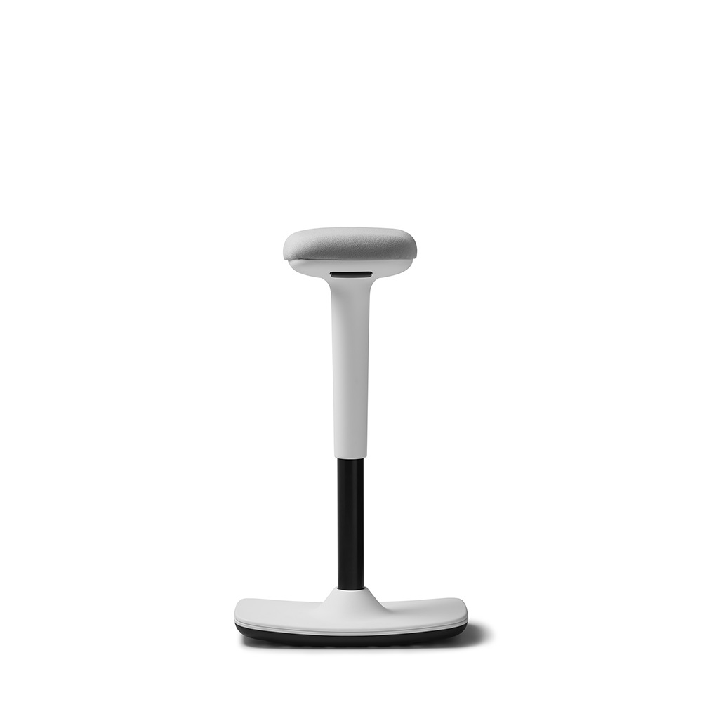 Trendoffice TO-SWIFT Sgabello Regolabile in Altezza 500-750 mm, Bianco/Grigio, Tessuto e Plastica
