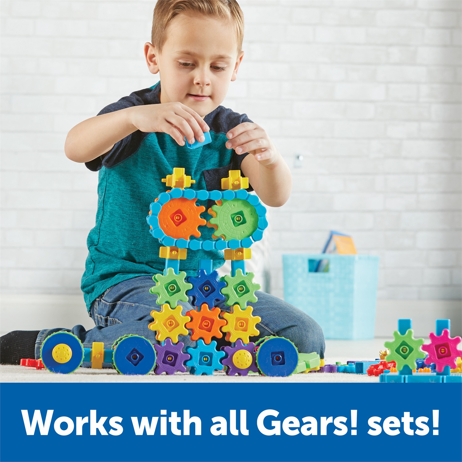 Learning Resources Gears! Gears! Gears! Mega Builds - Set di costruzioni STEM da 235 pezzi per bambini dai 4 anni
