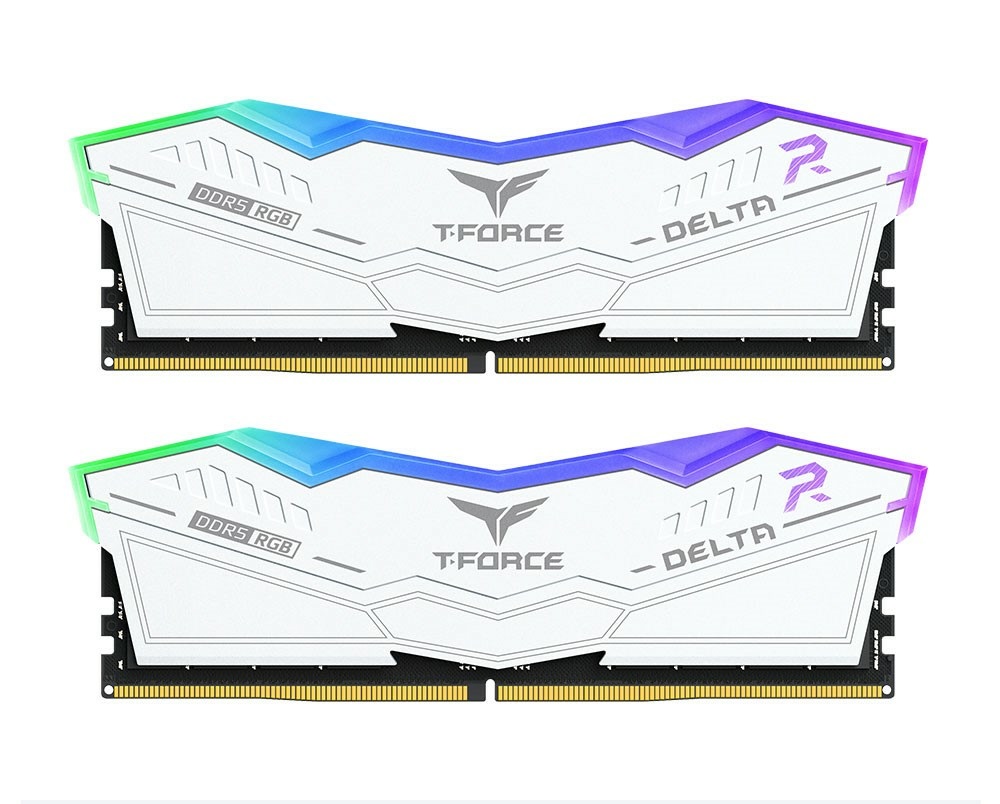 TEAMGROUP T-Force Delta RGB Memoria RAM 32 GB (2 x 16 GB) DDR5 6400 MHz PC5-51200 CL32 - XMP 3.0 Ready - Bianco