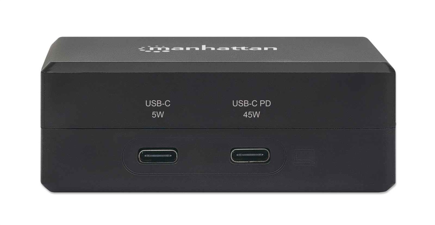 Manhattan Hub USB-C™ con Ricarica Power Delivery 45W e Cavo da 1,8 m - Nero
