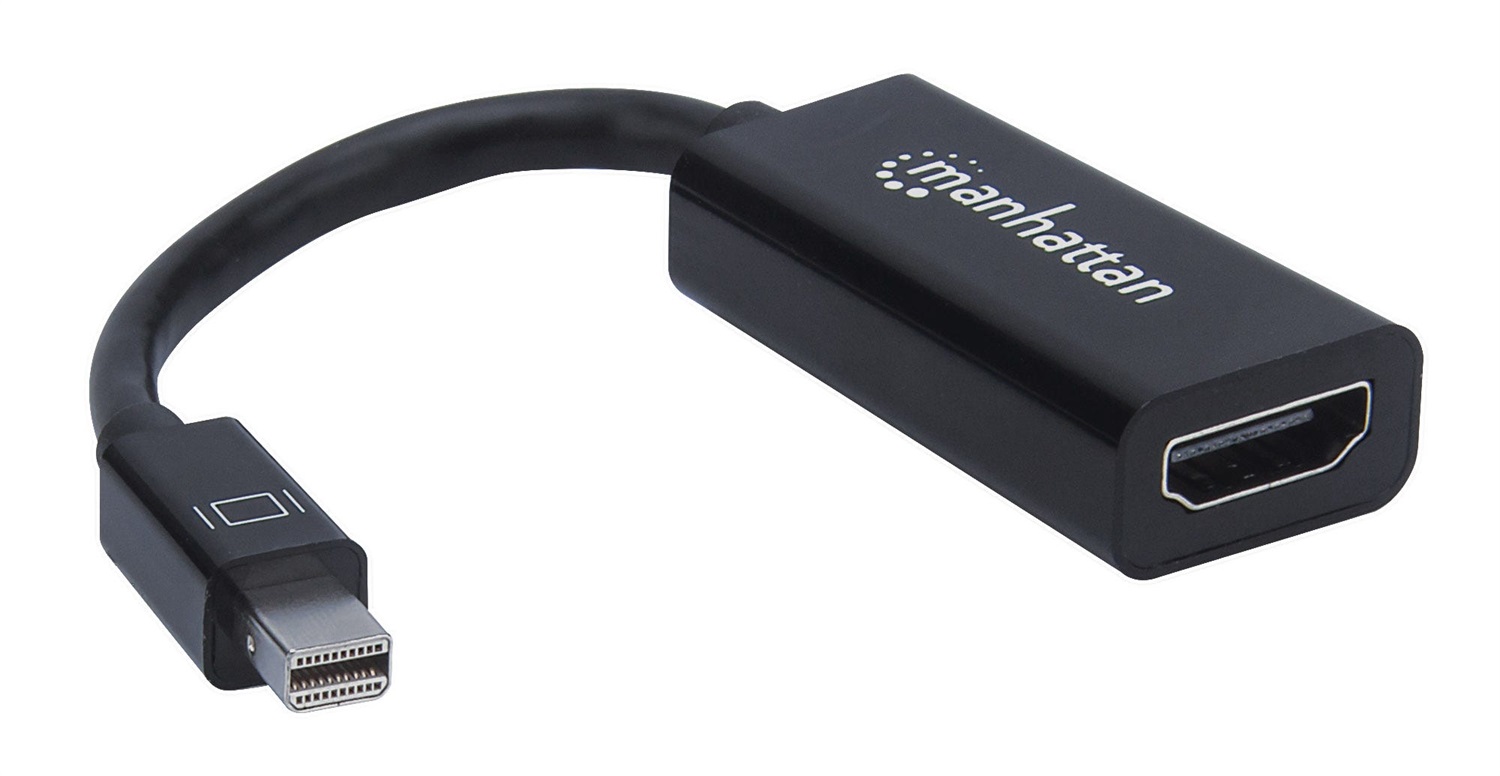 MANHATTAN IADAP MDP-HDMIF12M - Adattatore Mini DisplayPort a HDMI Passivo 0,12 m Nero - Supporto 1080p e 10.8 Gbps