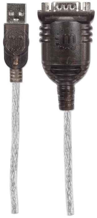 Manhattan Cavo Seriale USB-A a DB9 1,8 m Nero - Convertitore Serial/COM/RS232 con Supporto RS485