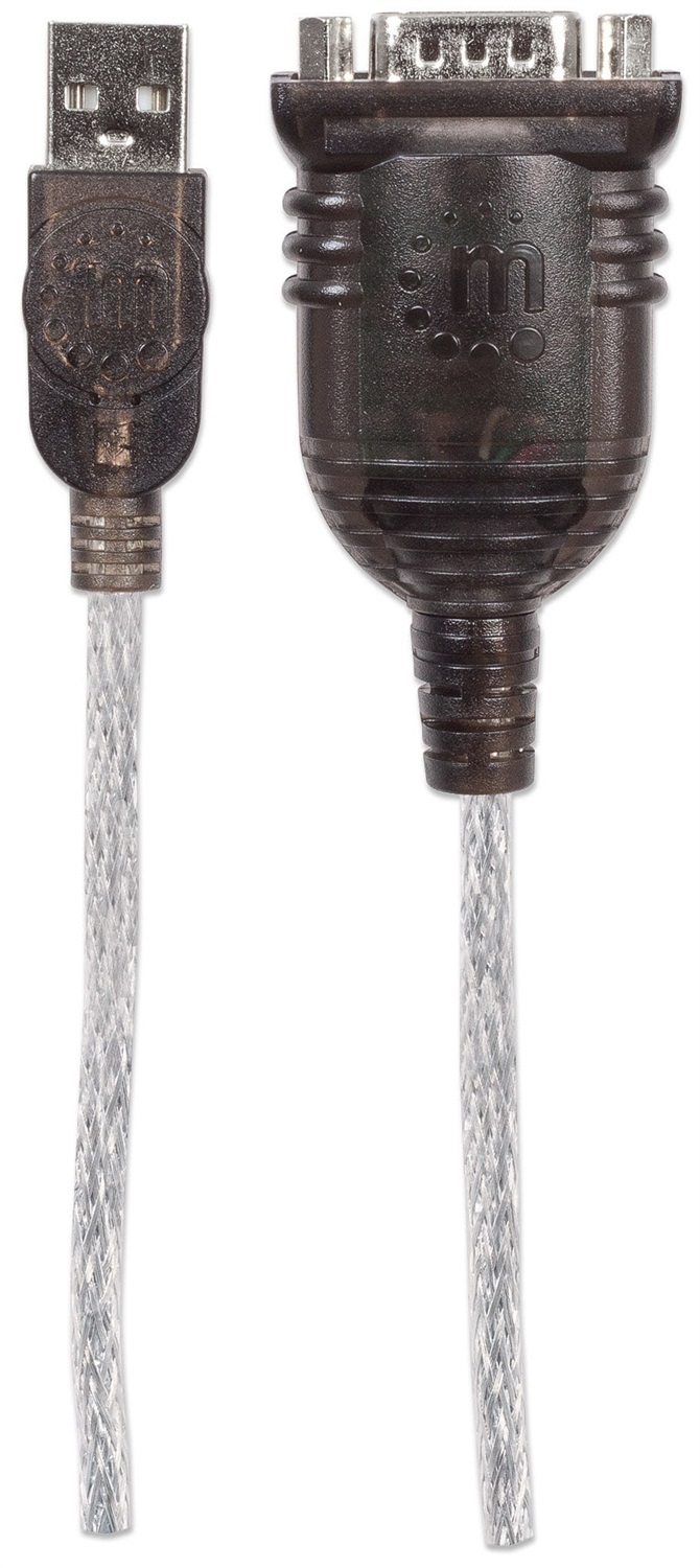 Manhattan Cavo Serial/COM/RS232/DB9 Argento 0,45 m - USB A, Accesso RS485, Compatibile con Modem e Fotocamere Digitali
