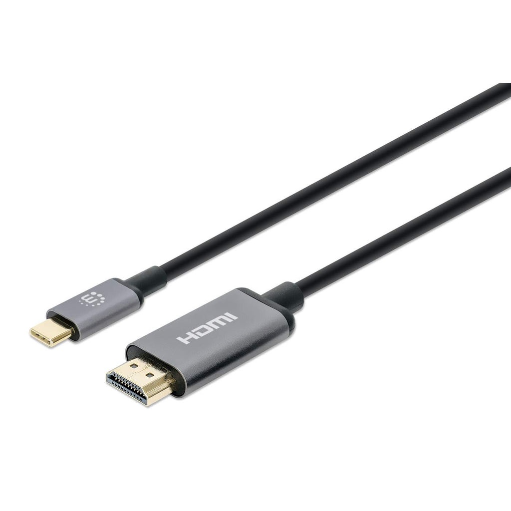 Manhattan Cavo Adattatore da USB-C a HDMI 4K@60Hz 2m Nero e Argento