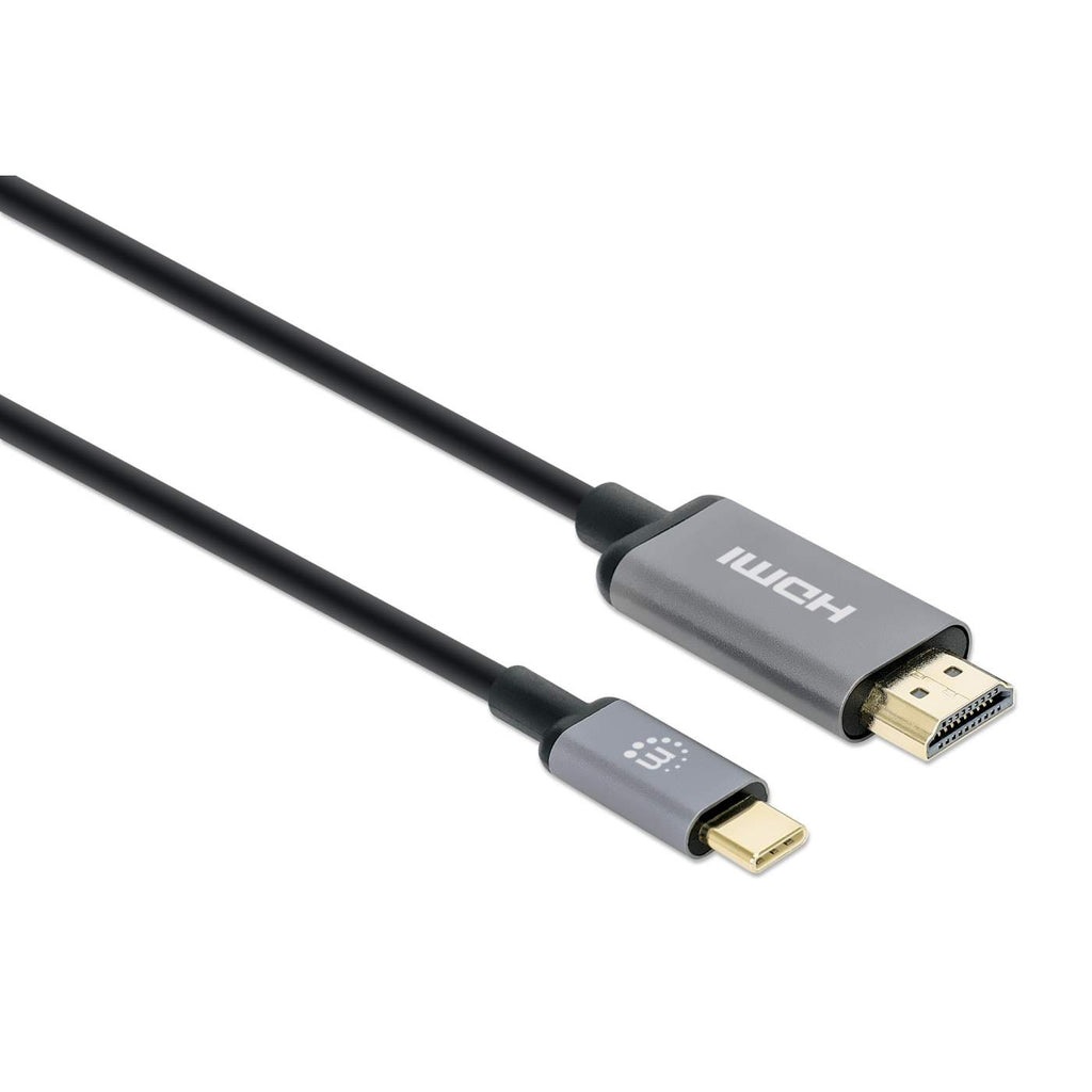 Manhattan Cavo Adattatore da USB-C a HDMI 4K@60Hz 2m Nero e Argento