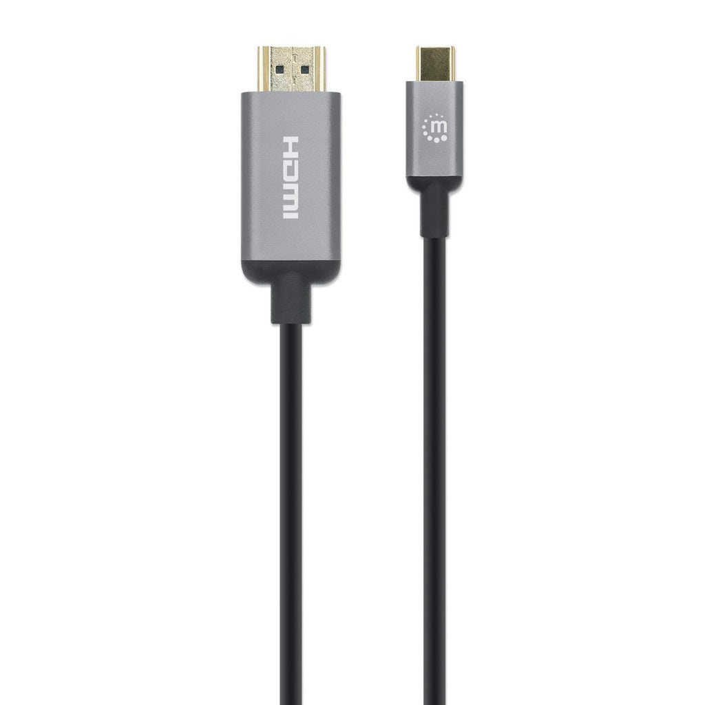 Manhattan Cavo Adattatore da USB-C a HDMI 4K@60Hz 2m Nero e Argento