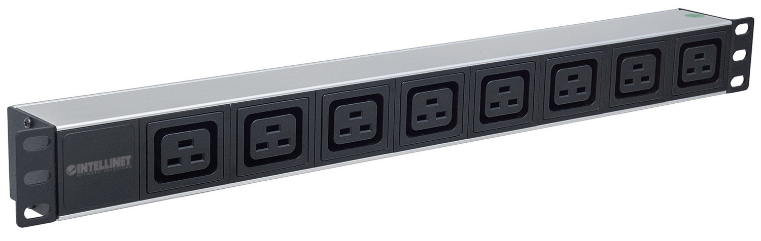 Intellinet 163613 unità di distribuzione dell'energia (PDU) 8 presa(e) AC 1U Nero, Argento