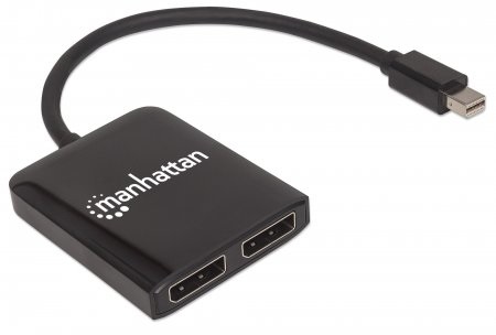 Manhattan Splitter Hub Mini DisplayPort a 2 porte DisplayPort con MST - Risoluzione 4K@30Hz e supporto video full 3D