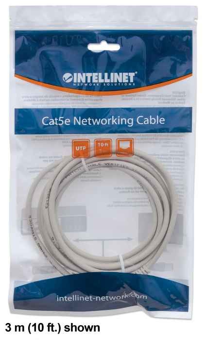 Intellinet Cavo di rete Patch Cat6 U/UTP Grigio 0,5 m con connettori RJ45 Maschio, Rame, PVC, 10/100/1000 Mbps