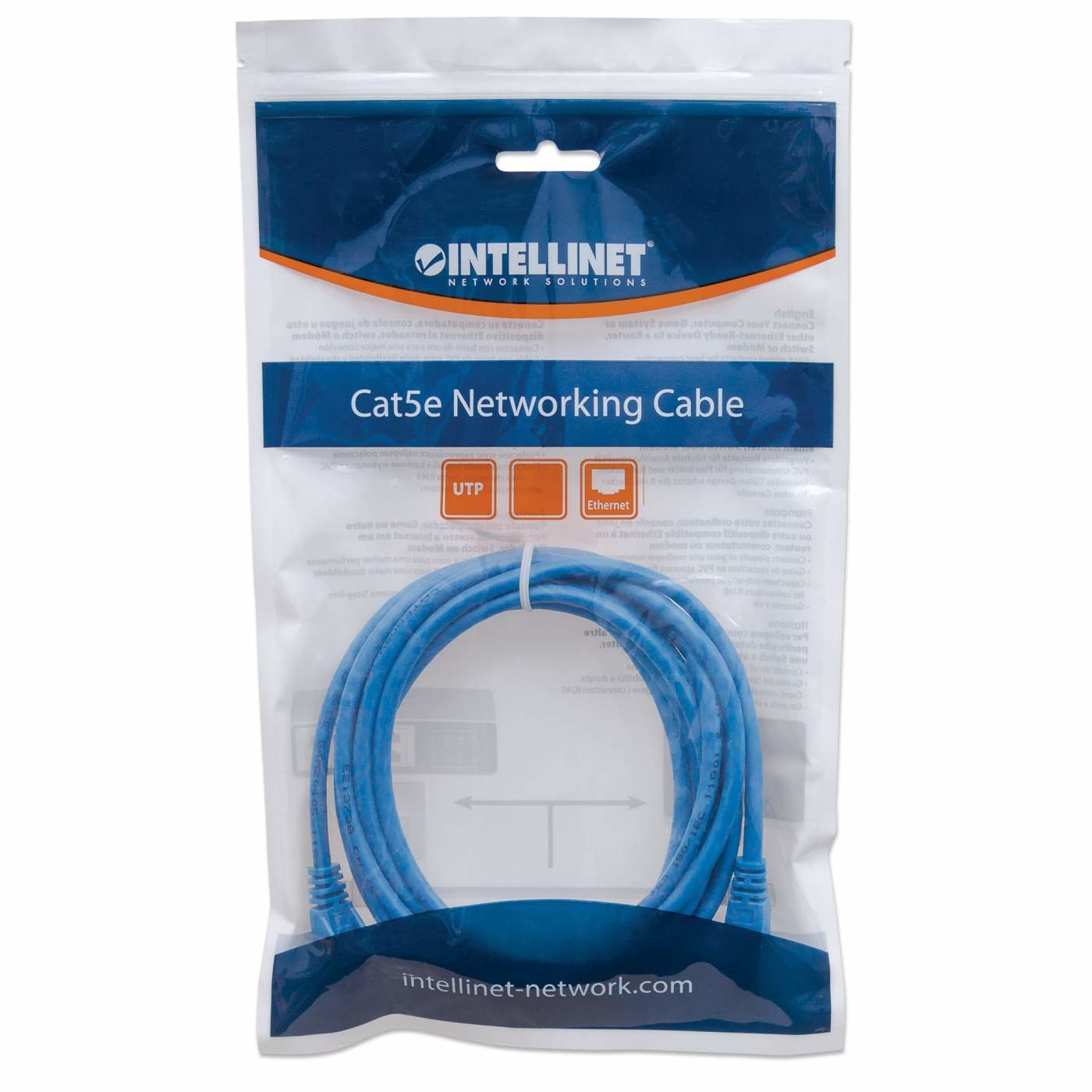 Intellinet Cavo di rete Patch Cat. 6 Blu UTP 0,5m - Rame 100%, RJ45, Velocità 10/100/1000 Mbps