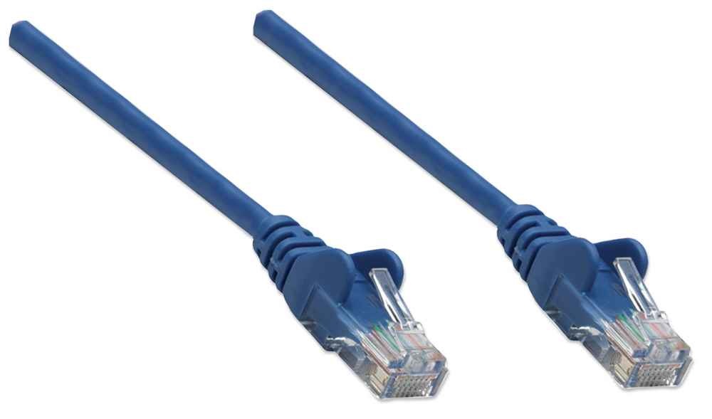 Intellinet Cavo di rete Patch Cat. 6 Blu UTP 0,5m - Rame 100%, RJ45, Velocità 10/100/1000 Mbps