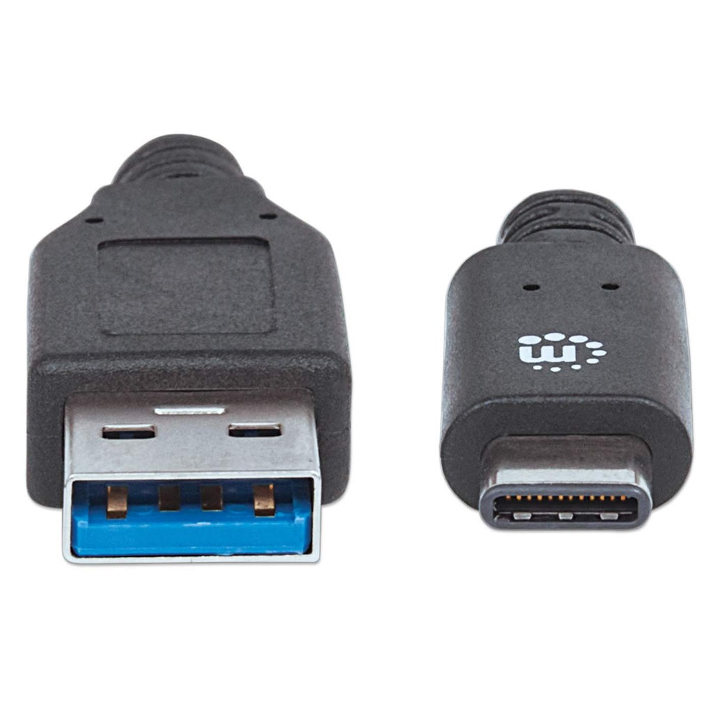 Manhattan Cavo USB 3.2 Gen 2 (3.1 Gen 2) 1 m USB A Maschio / USB C Maschio Nero - Fino a 10 Gbps