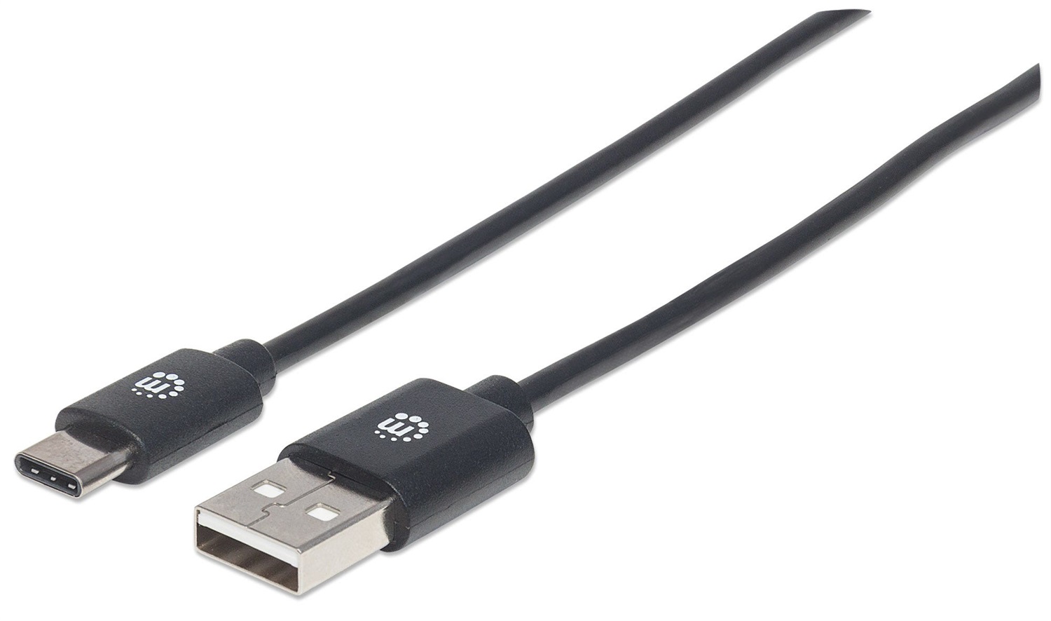 Manhattan Cavo USB 2.0 3m Maschio USB A a Maschio USB C - Velocità 480 Mbit/s, Nero